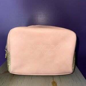 Jimmy Choo Blush and Gold Cosmetic Case